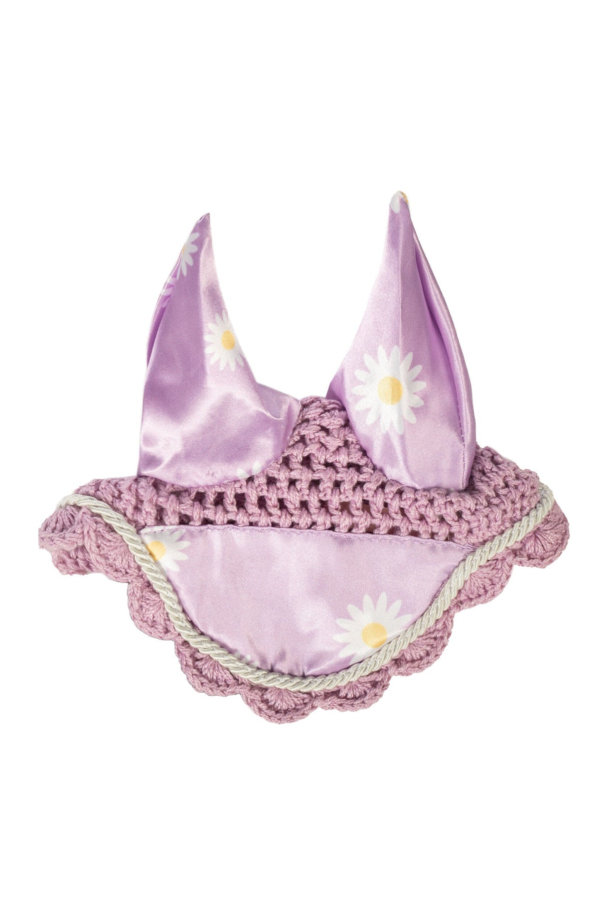 HKM Fliegenhaube Violett Mit Gänseblümchen - Hobby Horsing Print